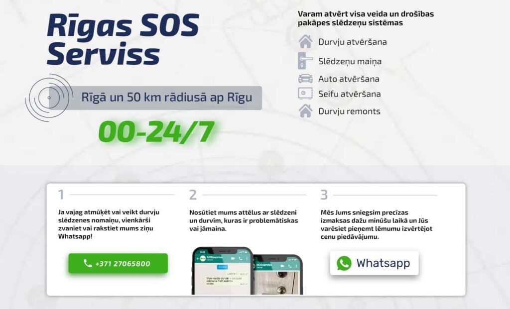 RigasSOSserviss.lv – aizkritušu durvju atvēršana Rīgā