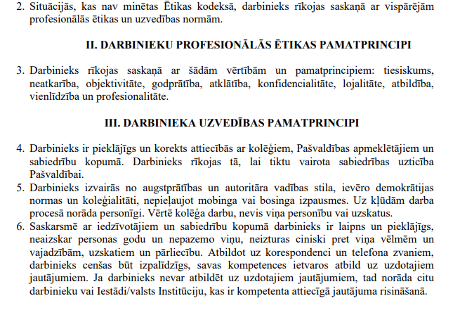 Talsu novada domē apstiprina Ētikas kodeksu